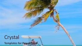  Presentation with driving - PPT theme with family driving golf cart along background and a light blue colored foreground