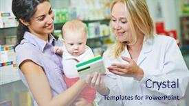  Presentation with mother child - Theme having family drugs - pharmacy chemist mother and child background and a lemonade colored foreground
