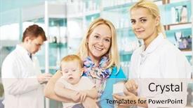 Presentation with mother and child health care - Presentation theme having family drugs - pharmacy chemist mother and child background and a lemonade colored foreground