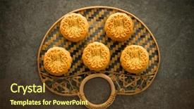  Presentation with traditional chinese character - PPT layouts consisting of family during mid-autumn festival background and a tawny brown colored foreground