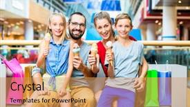  Presentation with family shopping - Amazing theme having family eating ice cream backdrop and a yellow colored foreground