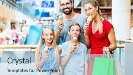  Presentation with ice break - Beautiful presentation theme featuring family eating ice cream backdrop and a  colored foreground