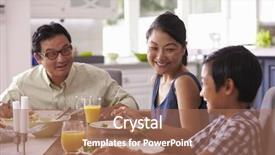  Presentation with ready to eat meal delivery - Cool new presentation theme with family eating meal at home backdrop and a coral colored foreground
