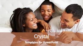  Presentation with belt bed - Presentation design having family enjoying breakfast in bed background and a red colored foreground