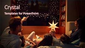  Presentation with movie - Audience pleasing presentation theme consisting of family enjoying movie night backdrop and a wine colored foreground