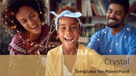  Presentation with winter family - PPT theme enhanced with family-enjoying-on-winter-holiday background and a yellow colored foreground