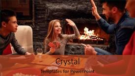  Presentation with daughter - Cool new slides with family enjoying together - happy father and daughter have backdrop and a red colored foreground