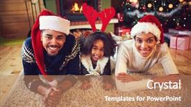  Presentation with afro - Presentation consisting of family enjoying together on christmas background and a coral colored foreground