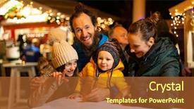  Presentation with croatia zagreb - Beautiful presentation featuring family enjoying traditional christmas market backdrop and a red colored foreground