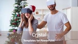  Presentation with virtual reality - Slides enhanced with family expecting child baby wearing background and a coral colored foreground