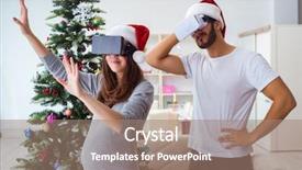  Presentation with virtual reality - Amazing PPT layouts having family expecting child baby wearing backdrop and a coral colored foreground