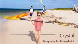  Presentation with water ocean - Audience pleasing PPT layouts consisting of family-father-and-kids-pulling backdrop and a lemonade colored foreground