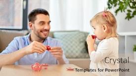  Presentation with tea party - PPT layouts enhanced with family-fatherhood-and-childhood-concept background and a lemonade colored foreground