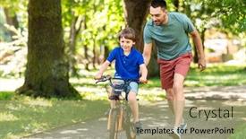  Presentation with family - Cool new presentation design with family-fatherhood-and-leisure-concept backdrop and a mint green colored foreground