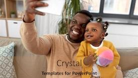  Presentation with african american baby - Audience pleasing PPT theme consisting of family-fatherhood-and-people-concept backdrop and a coral colored foreground