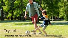  Presentation with father - PPT theme featuring family-fatherhood-and-people-concept background and a yellow colored foreground