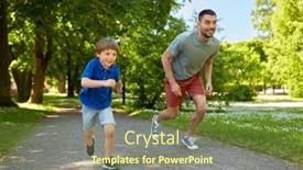  Presentation with family - Beautiful PPT layouts featuring family-fatherhood-and-people-concept backdrop and a tawny brown colored foreground