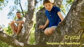  Presentation with family tree - PPT theme enhanced with family-fatherhood-and-people-concept background and a tawny brown colored foreground