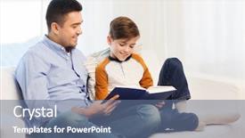  Presentation with literature - PPT layouts having family fatherhood generation literature background and a ocean colored foreground