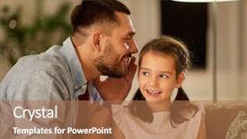  Presentation with family - PPT theme having parent information night - family fatherhood leisure and people background and a coral colored foreground
