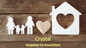  Presentation with financial - Amazing PPT theme having family figure with a house backdrop and a tawny brown colored foreground