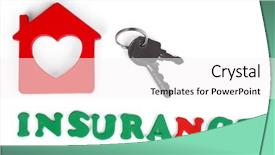  Presentation with insurance - Audience pleasing presentation design consisting of family finances - concept of home insurance isolated backdrop and a  colored foreground