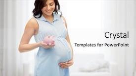  Presentation with god saving people - PPT theme having family finances - pregnancy motherhood finance saving background and a white colored foreground