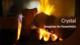  Presentation with flame - PPT theme featuring family fireside - abstract fireplace flame background background and a wine colored foreground