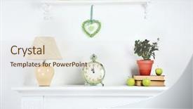  Presentation with living room - PPT layouts enhanced with family fireside - fireplace with beautiful decorations background and a lemonade colored foreground