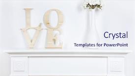  Presentation with fireside - Amazing slide set having family fireside - fireplace with beautiful decorations backdrop and a sky blue colored foreground