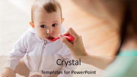  Presentation with baby food - Slides with family food child eating background and a coral colored foreground