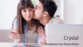  Presentation with money online - Amazing presentation having family fortunes - couple wnning money in online backdrop and a  colored foreground