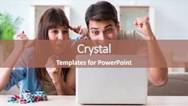  Presentation with money online - Audience pleasing PPT layouts consisting of family fortunes - couple wnning money in online backdrop and a coral colored foreground