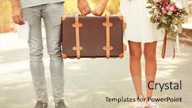  Presentation with married couple - Slide set with family fortunes - just married couple holding vintage background and a lemonade colored foreground