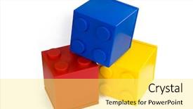  Presentation with foundation - Presentation theme with family foundation - colorful cubes on white background background and a yellow colored foreground