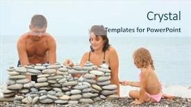  Presentation with foundation - PPT layouts consisting of family foundation - father mother and little girl background and a sky blue colored foreground