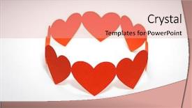  Presentation with hearts - Audience pleasing theme consisting of family foundation - group of red valentine hearts backdrop and a coral colored foreground