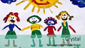  Presentation with family day - Presentation consisting of family friend day - happy holidays children drawing background and a seafoam green colored foreground