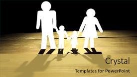  Presentation with black family - Slide deck consisting of family from paper and black shadow from them background and a yellow colored foreground