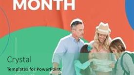  Presentation with fun - Slides enhanced with family-fun-month-text background and a seafoam green colored foreground