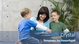  Presentation with family reading - PPT layouts consisting of family-fun-reading-books background and a ocean colored foreground