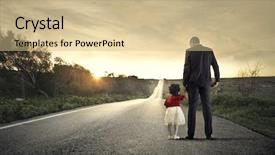  Presentation with childhood - Presentation theme consisting of family future - walking through childhood background and a soft green colored foreground