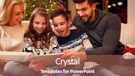  Presentation with family tree - Colorful presentation enhanced with family gathered around a christmas backdrop and a  colored foreground