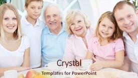  Presentation with black couples and children - Cool new presentation theme with family gathering - portrait of senior and young backdrop and a lemonade colored foreground