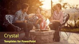  Presentation with family day - Presentation theme enhanced with family-gathers-around-a-crackling background and a tawny brown colored foreground