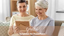  Presentation with family photo - Audience pleasing presentation design consisting of family-generation-and-people-concept backdrop and a coral colored foreground