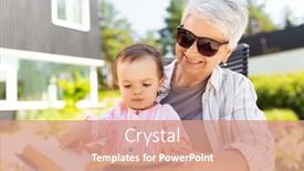  Presentation with baby book - Colorful slide deck enhanced with family-generation-and-people-concept backdrop and a coral colored foreground