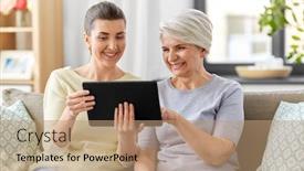  Presentation with transport and future technology concept - Beautiful presentation design featuring family-generation-and-technology-concept backdrop and a coral colored foreground