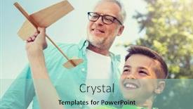  Presentation with dream sky - Slide set consisting of family-generation-future-dream background and a mint green colored foreground