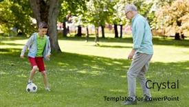  Presentation with children sport - Theme featuring family generation game sport background and a tawny brown colored foreground